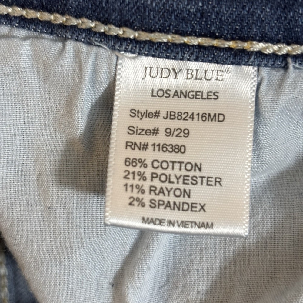 Women's Judy Blue‎ Frayed Cropped Boot Cut Jeans Size 9/29 Stretch - Picture 11 of 11